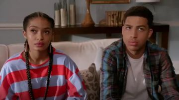 PS Paul Smith azul Plaid Tailored Fit Shirt usado por Andre Johnson, Jr. (Marcus Scribner) en negro -ish (Temporada04 Episodio22)