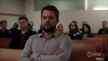 The shirt is light grey worn by Cole Lockhart (Joshua Jackson) The Affair (S02E01)