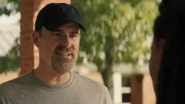 Grey Round Crew Neck short sleeve T-Shirt worn by John Harrison (Alex Kendrick) in Overcomer