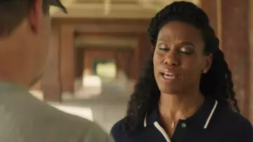 Black Short Sleeve Polo Shirt worn by Olivia Brooks (Priscilla C. Shirer) in Overcomer