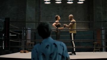 The sticky sport black Jane Kano (Ella Balinska) in Charlie's Angels