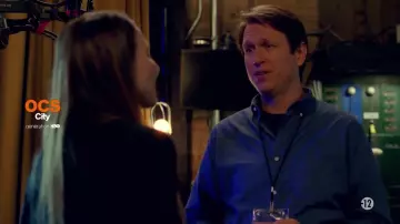 The shirt navy blue worn by Pete Holmes in Crashing (Season 2)