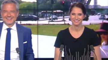 The black dress of Clélie Mathias in The morning Info from CNews