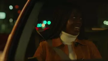 Brown suede Jacket worn by Queen (Jodie Turner-Smith) in Queen & Slim