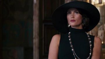 Sleeveless Polo Turtle Neck Dress worn by Grace Ballard (Gemma Arterton) in Murder Mystery