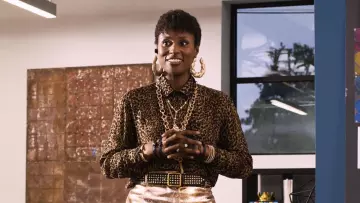 Gold Hoop Earrings worn by April Williams (Issa Rae) in Little