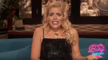 Marco De Vincenzo Frange de Perles Mini Robe porté par Busy Philipps Occupé ce Soir 17 Mai 2019