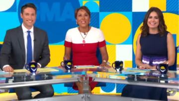 Sandro Ceinture en Tricot Midi Robe portée par Cecilia Vega sur Good Morning America le 1er juillet 2019
