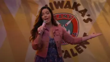 Xhilaration at Target Floral Print Short Sleeve Flutter Button-Front Dress worn by Lou Hockhauser (Miranda May) in BUNK'D (S04E02)