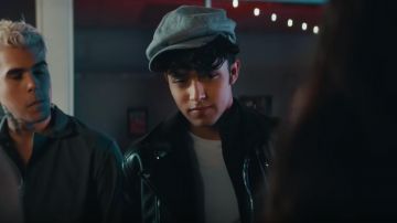 Black leather jacket worn by Joel Pimentel as seen in De Cero music video by CNCO