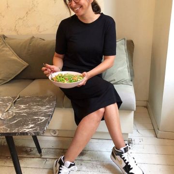 Sneakers high tops Nike Air Jordan bportées by Cathy Closier on his account Instagram @cathyclosier