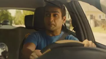 Blue Crew Neck T-Shirt worn by Stu (Kumail Nanjiani) in Stuber