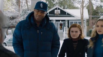 Camo Blue Hooded Puffer Jacket worn by Young Fridge (Ser'Darius Blain) in Jumanji: The Next Level