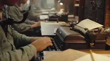 Grey vintage Typewriter as seen in Midway