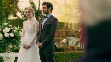 The blue shirt worn by Daniel The Domas (Adam Brody) in Ready or Not