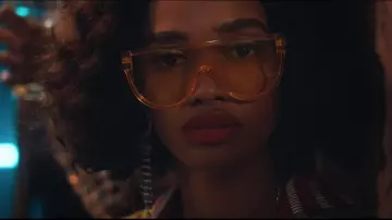 Orange transparent sunglasses worn by an extra as seen in Bond 25 trailer