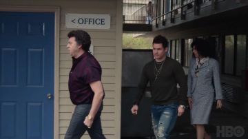 Blue ripped jeans worn by Kelvin Gemstone (Adam DeVine) in The Righteous Gemstones (S01E01)