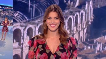 The light Dress with flowers of Iris Mittenaere in the loto Draw