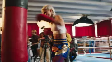 Red Leather Elastic Boxing Gloves of Anna (Sasha Luss) in Anna