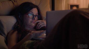 Brown Square Frame Clear Lens Glasses worn by Eve Fletcher (Kathryn Hahn) in Mrs. Fletcher (S01)