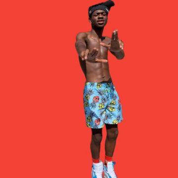 Fruit Printed Swim Shorts worn by Lil Nas X on his instagram account @Lilnasx