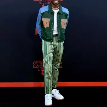 Sneakers Nike Air Force 1 Low Travis Scott Sail to Caleb McLaughlin on the account instagram of @therealcalebmclaughlin