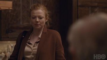 Brown Long Sleeve Ladies Office Jacket worn by Willa (Justine Lupe) in Succession