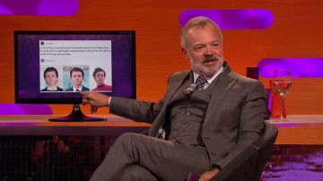 3 Piece Grey Suit worn by Graham Norton in The Graham Norton Show 06/07/2019