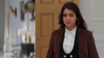 White Button Up Shirt worn by Eliza (Geraldine Viswanathan) in Miracle Workers (Season 1)