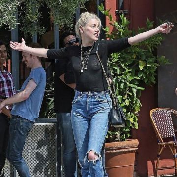 Saint Laurent Vicky Bag worn by Amber Heard Los Angeles July 7, 2019