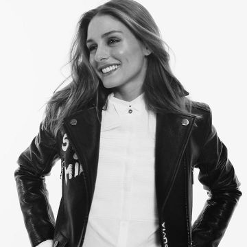 Popeline blanche Shirt porté par Olivia Palermo pour la collection Karl Lagerfeld x Olivia Palermo