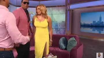 Jay Godfrey Yellow “Witherspoon” Midi Dress worn by Wendy Williams on The Wendy Williams Show JULY 9, 2019