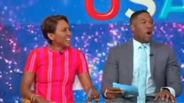 Carolina Herrera Striped Knit Pleated Dress worn by Robin Roberts on Good Morning America JULY 9, 2019