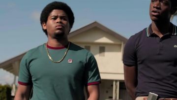 Green Crew Neck T- shirt worn by Jerome Saint (Amin Joseph) in Snowfall (Season 03)