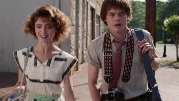 Jonathan Byers' (Charlie Heaton) hippie camera strap as seen in Stranger Things Season 03 Episode 02