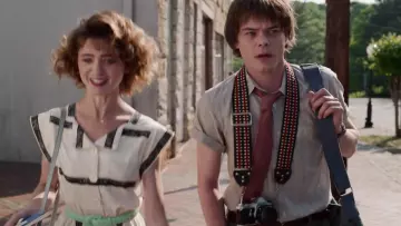 Jonathan Byers' (Charlie Heaton) hippie camera strap as seen in Stranger Things Season 03 Episode 02