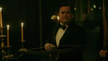 The black costume worn by Fitch Bradley (Kristian Bruun) in Wedding Nightmare