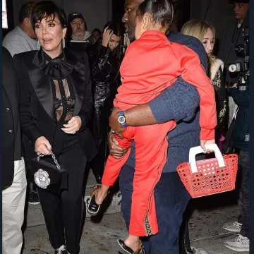 Fendi Unisex Brown Fur 'ff' Sliders worn by North West Craig's West Hollywood January 11, 2019