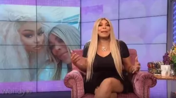 A New Day only at Target  Black fitted v-neck long sleeve t-shirt worn by Wendy Williams on The Wendy Williams Show July 08,2019