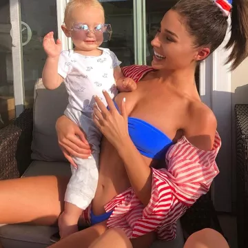 Triangl Dalea Ciel Bikini porté par Olivia Culpo Instagram le 4 juillet 2019