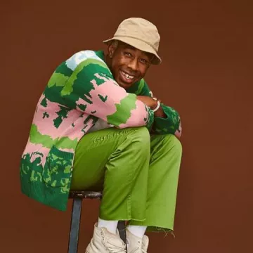 GOLF le FLEUR* CHINO PANTS - GREEN of Tyler, the Creator on the Instagram account @feliciathegoat