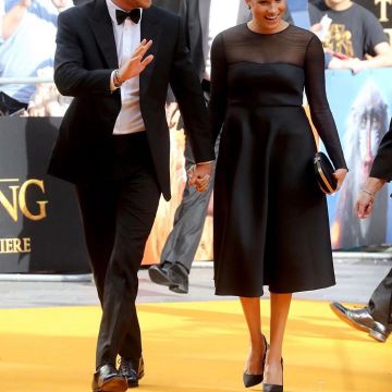 Aquazzura Portrait Of Lady 105 Slingback Pumps worn by Meghan, Duchess of Sussex The Lion King European Premiere July 14, 2019