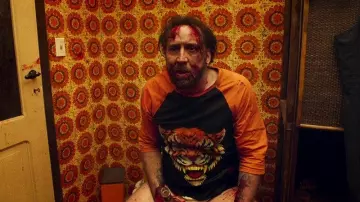 Le t-shirt Tiger de Red Miller (Nicolas Cage) dans Mandy