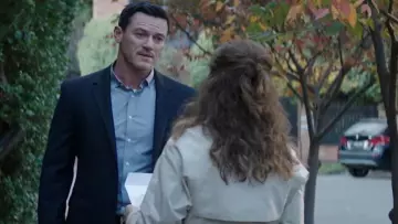 Blue shirt worn by Mike (Luke Evans) in Angel of Mine