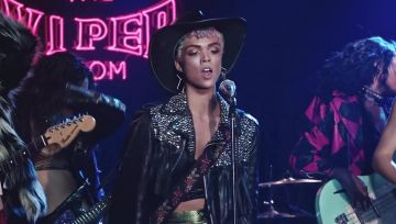 Black Leather Cowboy Hat worn by Jordan Kelly DeBarge in BLOW music video by Ed Sheeran with Chris Stapleton & Bruno Mars