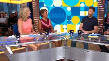 New York & Company Chevron-Stripe Sheath Sweater Dress worn by Robin Roberts on Good Morning America JULY 15, 2019