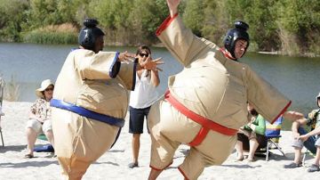 Sumo Suits of Jim Halpert (John Krasinski) in The Office (S03E23)