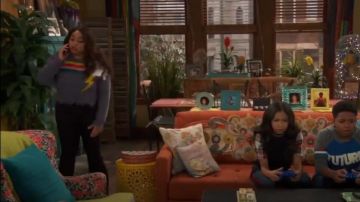Wildfox Couture  Rainbow Storm Sweater worn by Raven Baxter (Raven-Symoné) in Raven's Home (Season 03 Episode 04)