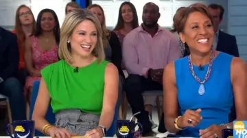 Marissa Webb Isadora pied-de-poule Pantalon porté par Amy Robach sur Good Morning America, le 16 JUILLET 2019