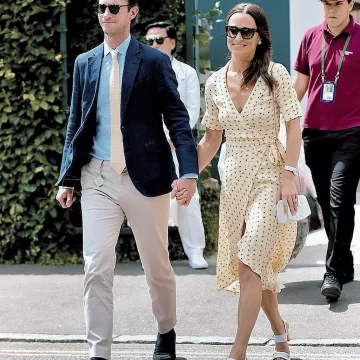 Anthropologie Farin Beaded Clutch worn by Pippa Middleton Wimbledon Tennis Championships July 12, 2019